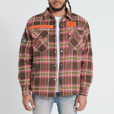 GALA Men's Faces Flannel Overshirt