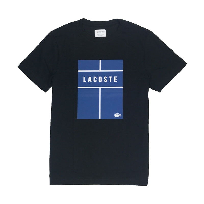 Lacoste Sport Crew Neck Lettering Jersey Tennis T-Shirt Black