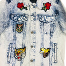 Reason Parkhill Denim Jacket Ice Blue Front Patches