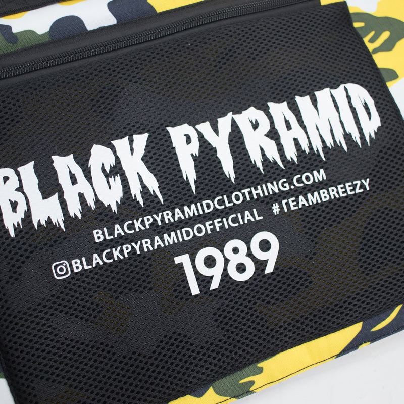 Black Pyramid Camo Splinter Military Vest Yellow Artwork