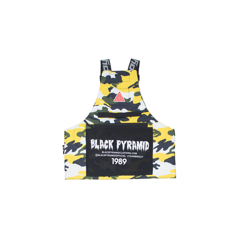 Black Pyramid Camo Splinter Military Vest Yellow Back
