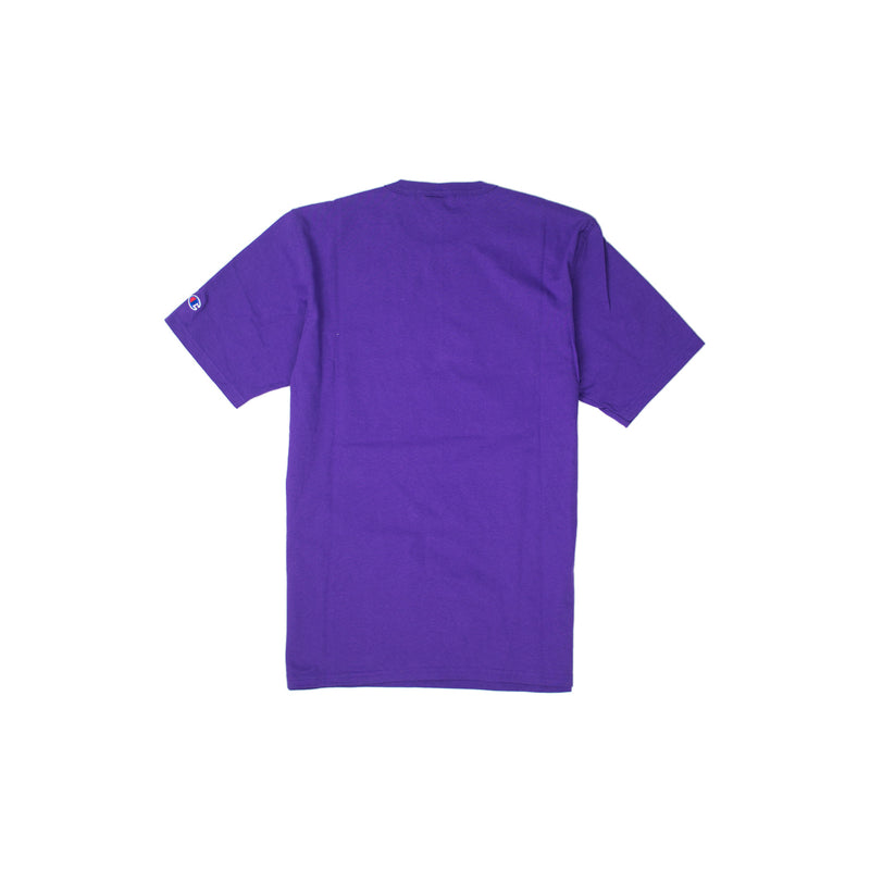 Champion Reverse Weave Script T-Shirt Purple Back