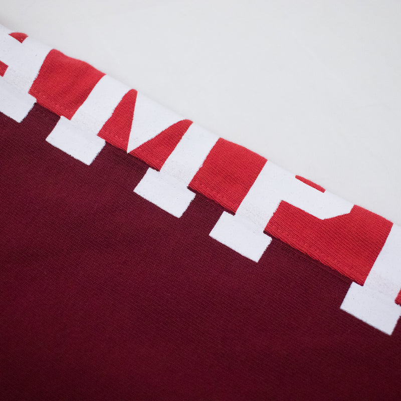 Champion Men's Reverse Weave Vertical Logo Long Sleeved Tee Cherry Pie / Scarlet Taping