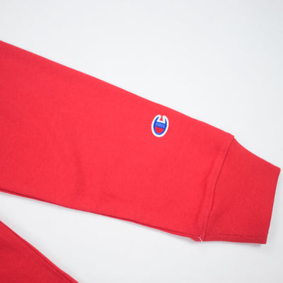 Champion Reverse Weave Wrap Script Long Sleeved Tee Team Red Scarlet Logo
