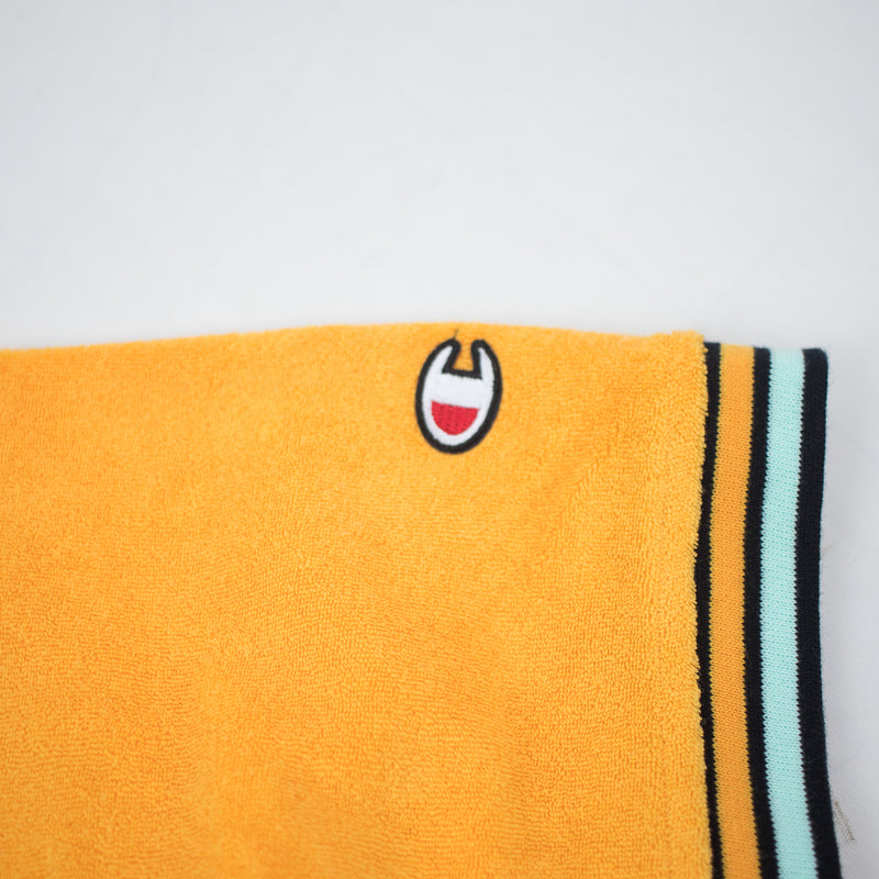 Men's Terry Cloth Short Sleeved Tee Capri Orange Logo