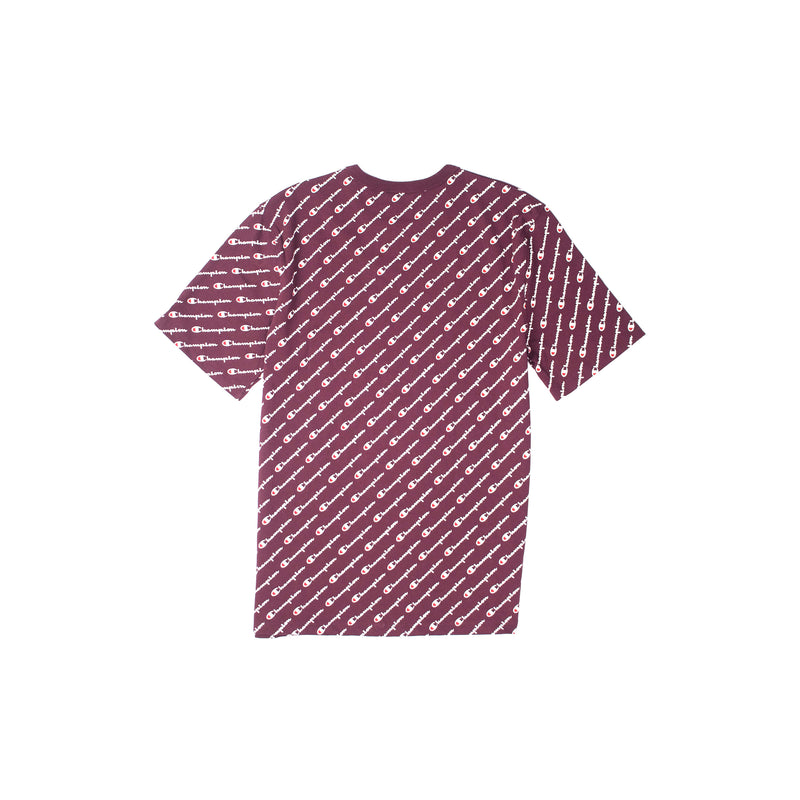 Champion Heritage All Over Script T-Shirt Maroon Back