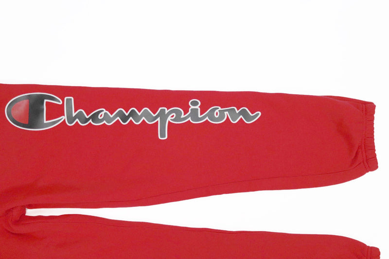 Champion Reverse Weave Super Fleece 3.0 Overalls Scarlet & Black Script Screen Printed