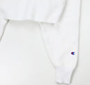 Champion Women's Reverse Weave Cropped Hoodie Men's Fit White Logo