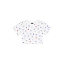 Champion Women's Reverse Weave All Over Print Cropped Tee White