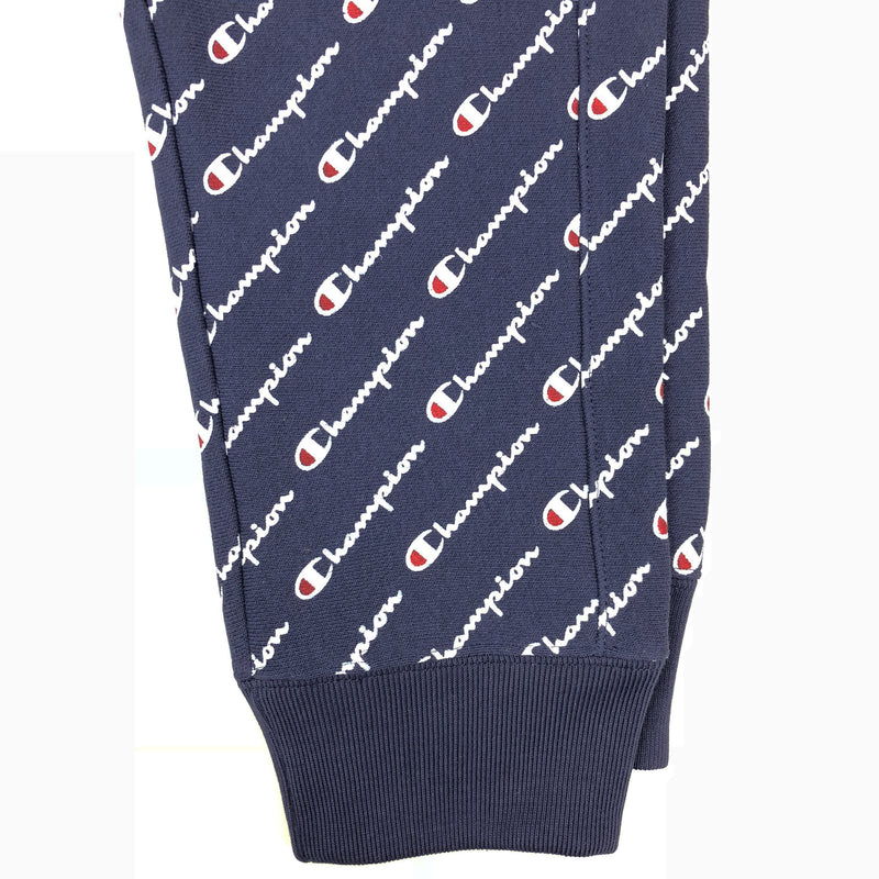 Champion Women's Reverse Weave All Over Script Joggers Navy Ankles