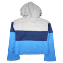 Champion Women’s Reverse Weave Cropped Color Block Hoodie Oxford Grey / Navy Back