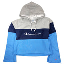 Champion Women’s Reverse Weave Cropped Color Block Hoodie Oxford Grey / Navy