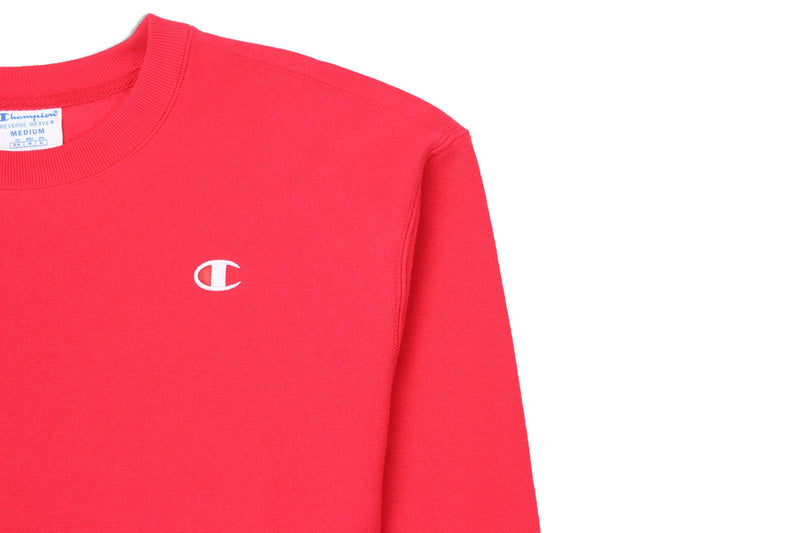 Champion Women's Reverse Weave Cropped Crew Neck Men's Fit Red Spark Logo