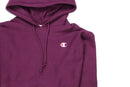Champion Reverse Weave Cropped Cut Off Hoody Dark Berry Purple Logo