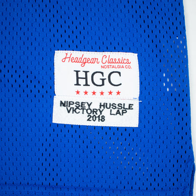 Headgear Classics Nipsey Hussle Victory Lap Basketball Jersey Blue Logo