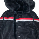 Tuscany Striped Shearling Jacket Black Striped