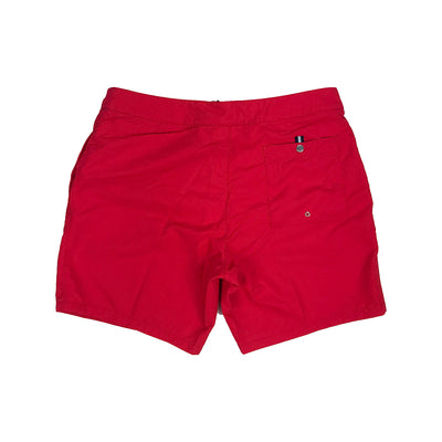 Lacoste Lettering Canvas Swimming Trunks Red Back