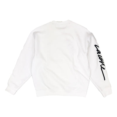 Lacoste Live Crew Neck Embroidered Fleece Sweatshirt Cream Back