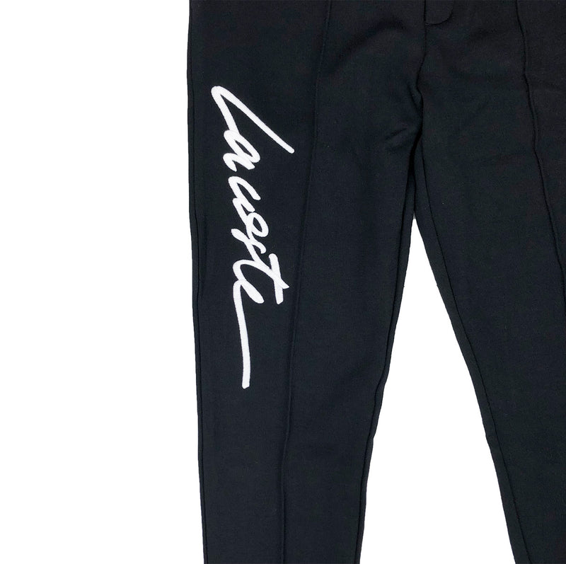 Lacoste Live Embroidered Fleece Urban Jogging Pants Black Embroidery