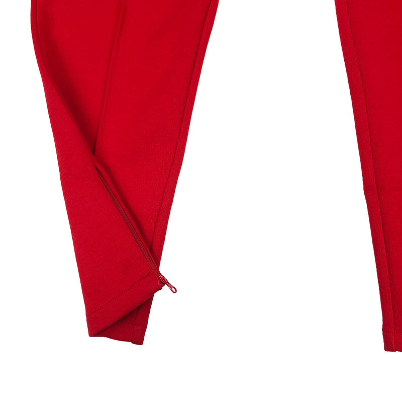 Lacoste Live Embroidered Fleece Urban Jogging Pants Red Zipper