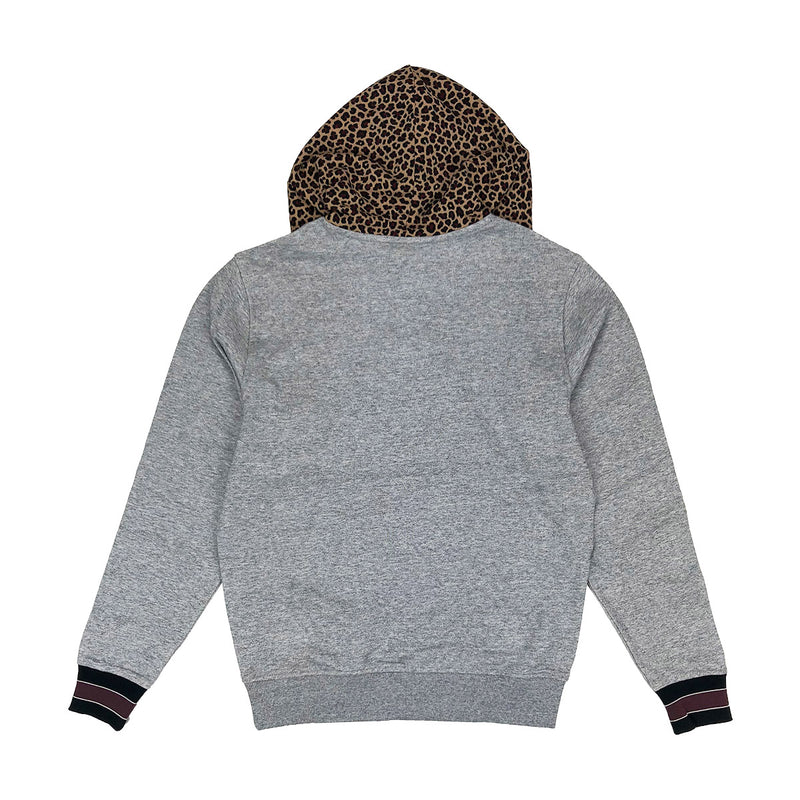 Lacoste Live Leopard Print Hood Fleece Sweatshirt Arbas Chine Back