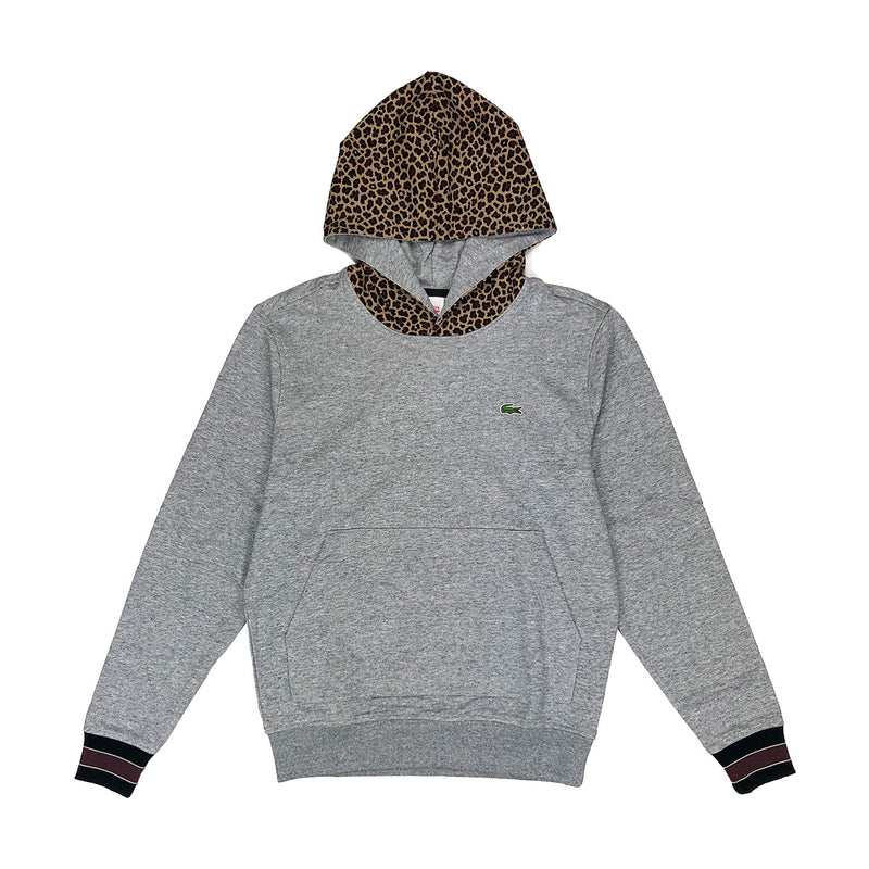 Lacoste Live Leopard Print Hood Fleece Sweatshirt Arbas Chine