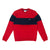 Lacoste Crew Neck Colorblock Cotton Fleece Sweatshirt Red / Navy Blue