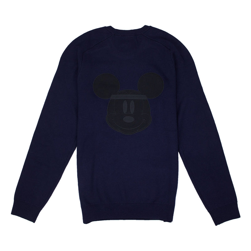 Lacoste Men's Crew Neck Disney Mickey Embroidery Interlock Sweater Navy Blue Back