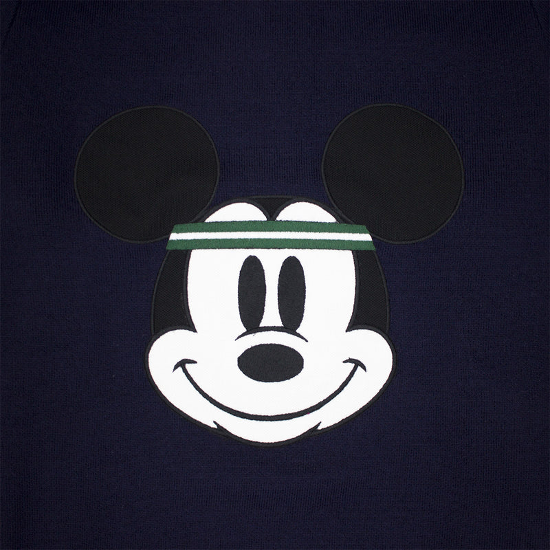 Lacoste Men's Crew Neck Disney Mickey Embroidery Interlock Sweater Navy Blue Mickey's Face