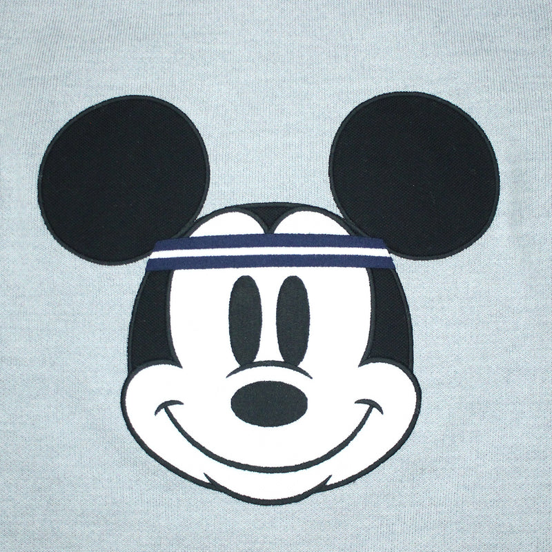 Lacoste Men's Crew Neck Disney Mickey Embroidery Interlock Sweater Silver Chine Mickey's Face