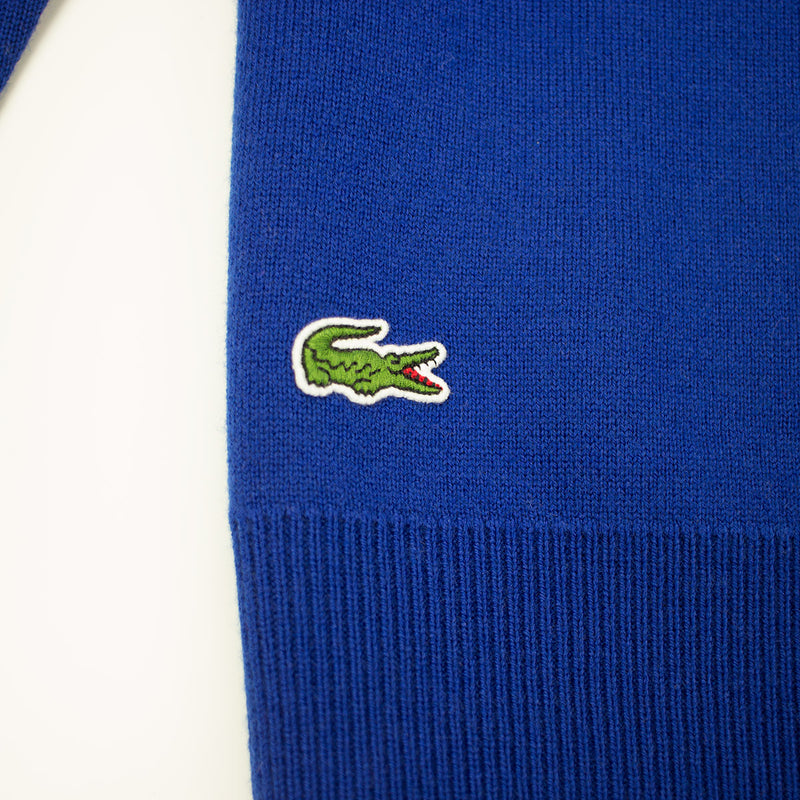 Lacoste Men's Crew Neck Disney Mickey Embroidery Interlock Sweater Steamer Steamer Blue Logo