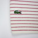 Lacoste Men's Crew Neck Disney Mickey Embroidery Interlock Sweater White / Lighthouse Red Gator