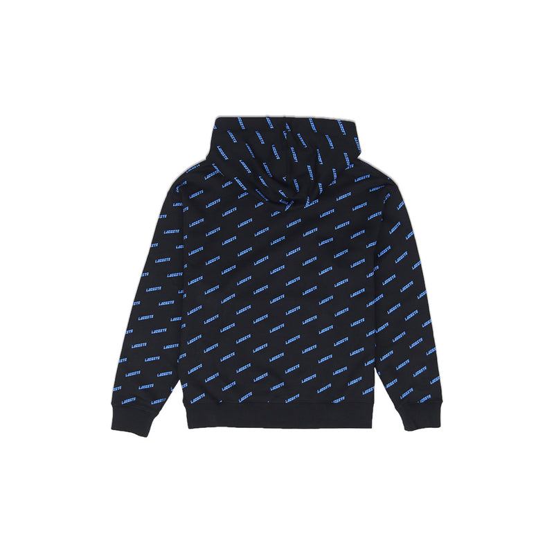 Lacoste Men's LIVE Hooded All Over Print Sweatshirt Black Back