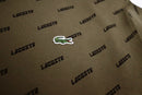 Lacoste Men's LIVE Hooded All Over Print Sweatshirt Khaki Green Gator