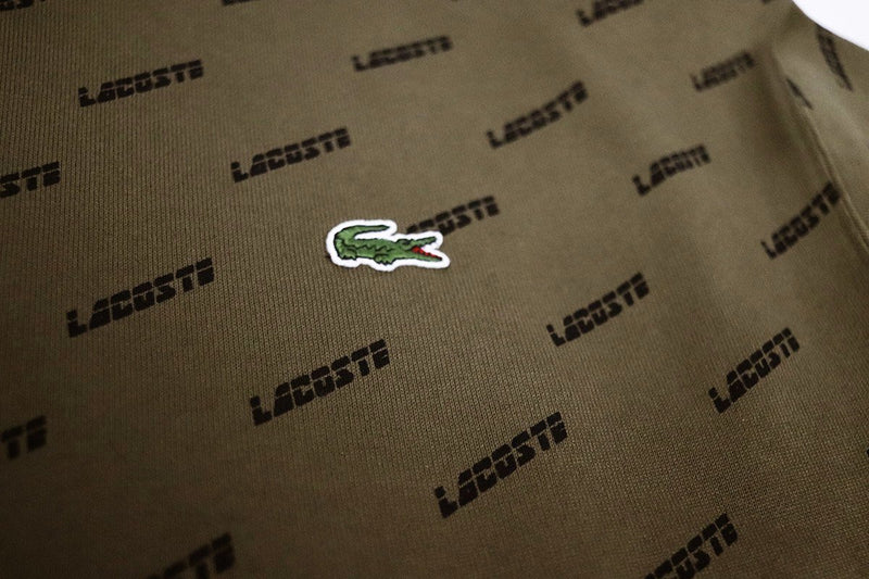 Lacoste Men's LIVE Hooded All Over Print Sweatshirt Khaki Green Gator
