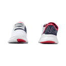 Lacoste Men's LT Fit Textile Sneakers White / Navy / Red Font & Back