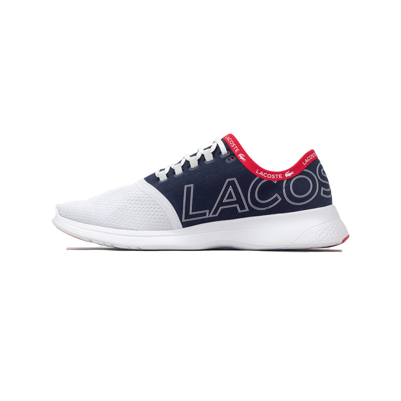 Lacoste Men's LT Fit Textile Sneakers White / Navy / Red Left