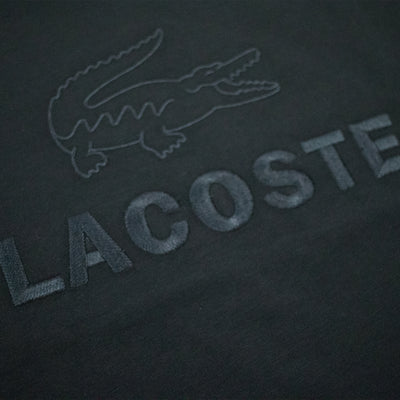 Lacoste Men's Embroidered Tone-On-Tone Pima T-Shirt Black Artwork