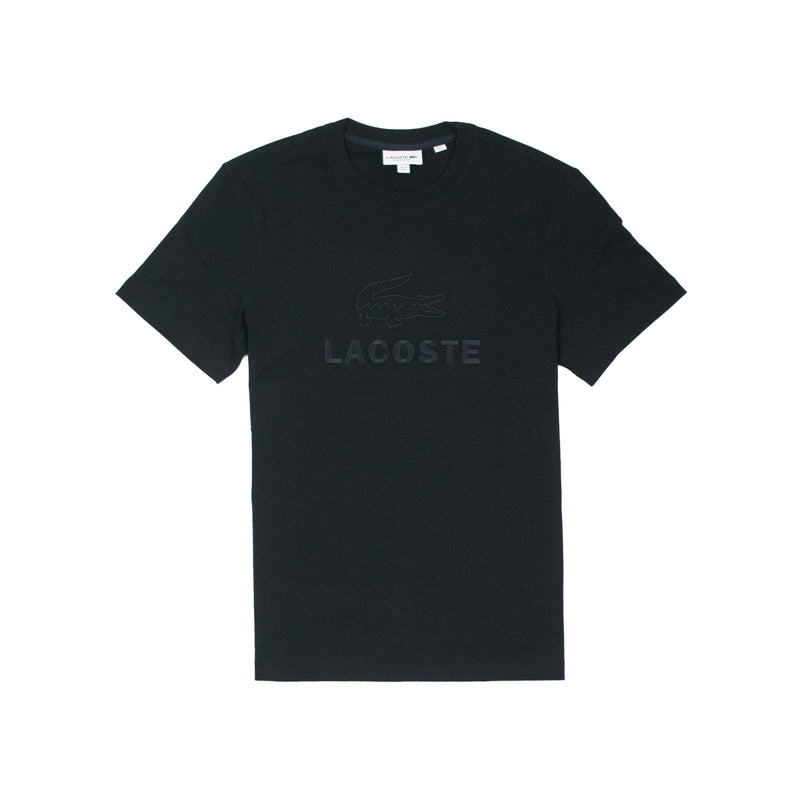 Lacoste Men's Embroidered Tone-On-Tone Pima T-Shirt Black