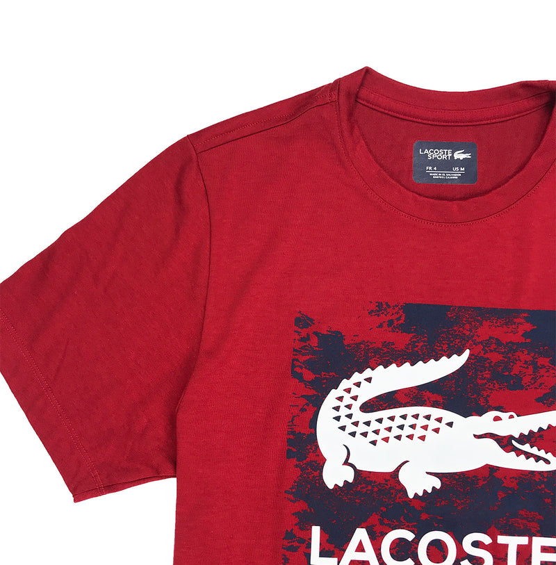 Lacoste Sport Oversized Croc Graphic T-Shirt Ladybug Red Artwork