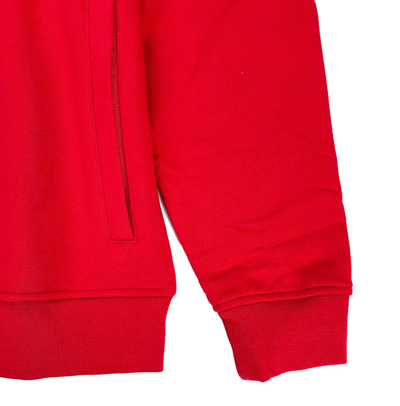 Lacoste Sport Hooded Fleece Tennis Sweatshirt Red Hem