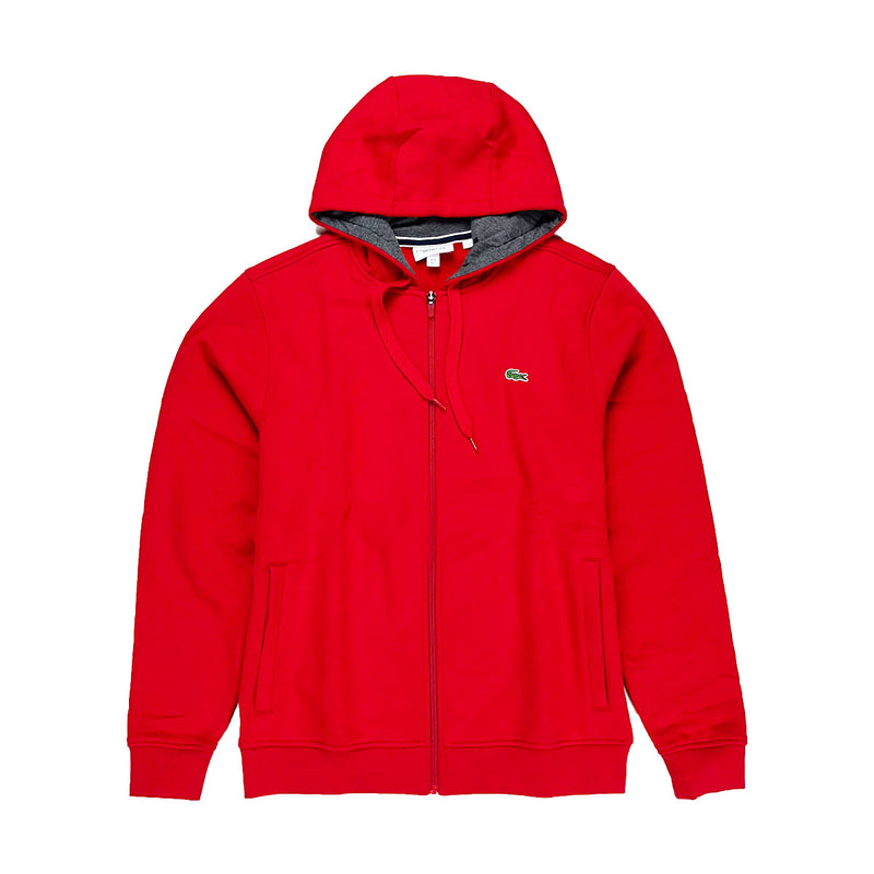 Lacoste Sport Hooded Fleece Tennis Sweatshirt Red
