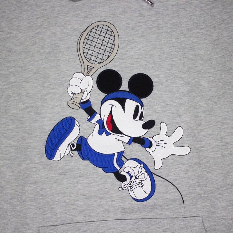Lacoste Unisex Disney Mickey Embroidery Hooded Fleece Sweatshirt Silver Chine Mickey