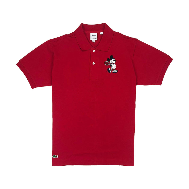 Lacoste Men's L.12.12 Lacoste Disney Mickey Embroidery Petit Pique Polo Red