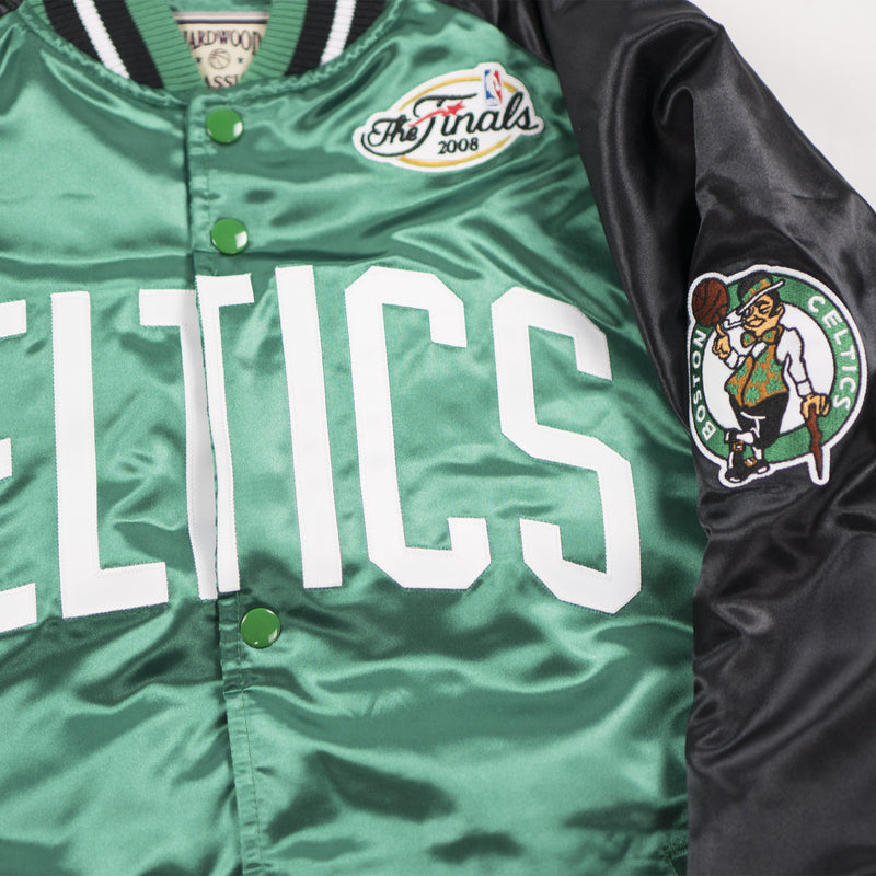Mitchell & Ness Boston Celtics Satin Baseball Jacket Green Artwork
