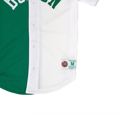 Mitchell & Ness Boston Celtics Split Baseball Jersey Green / White Tag