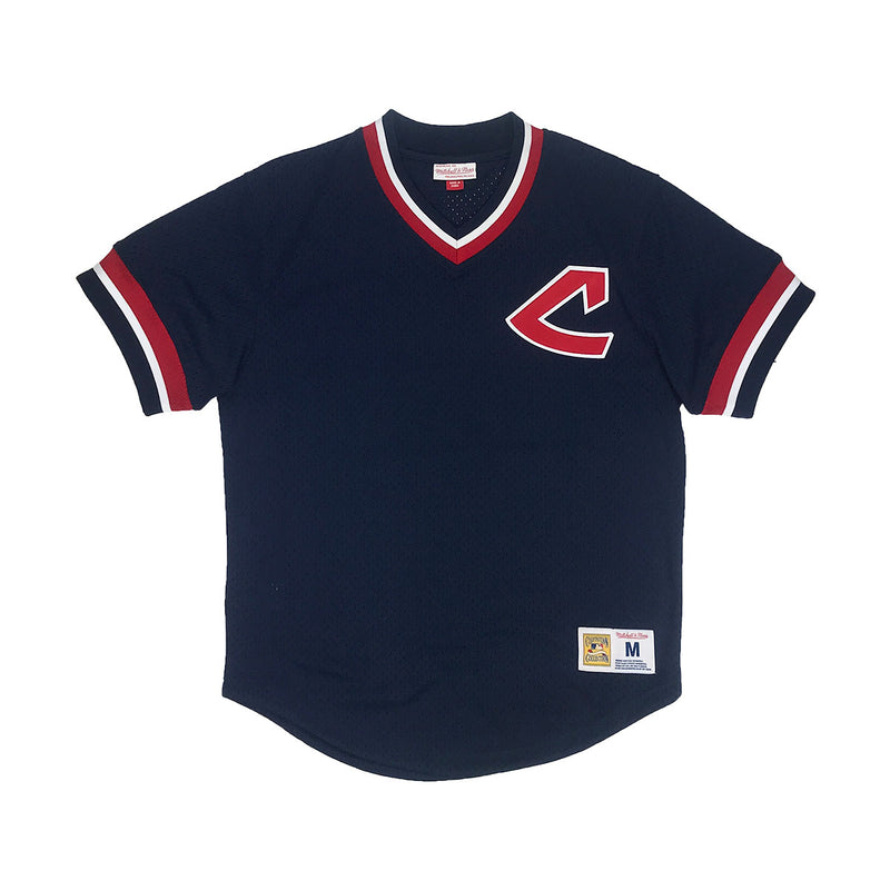 Cleveland Indians Mitchell & Ness Mesh V-Neck Jersey - Red