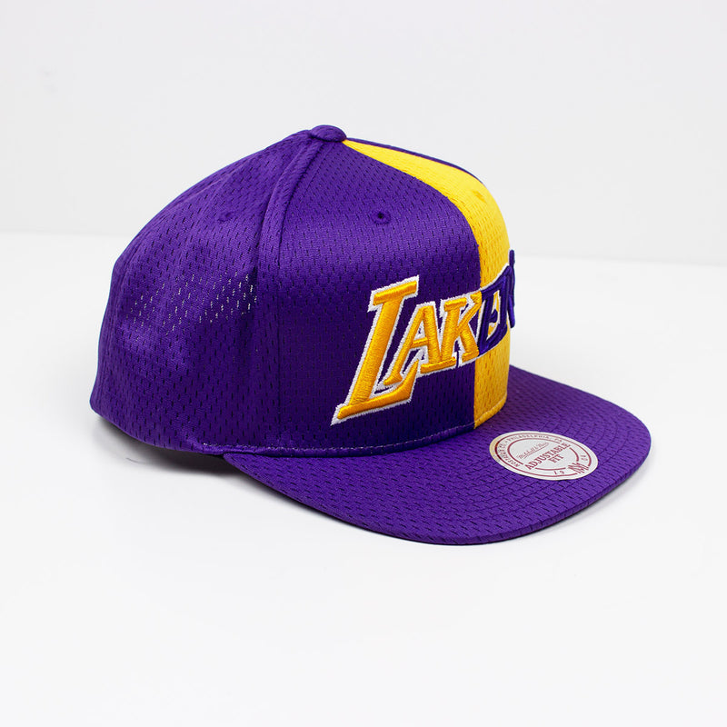 Mitchell & Ness Los Angeles Lakers Division Mesh Snapback Hat Purple & Gold