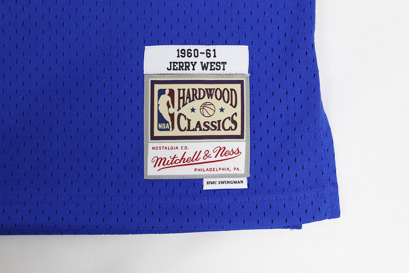 Mitchell & Ness Los Angeles Lakers Jerry West Basketball Jersey Blue Logo Tag