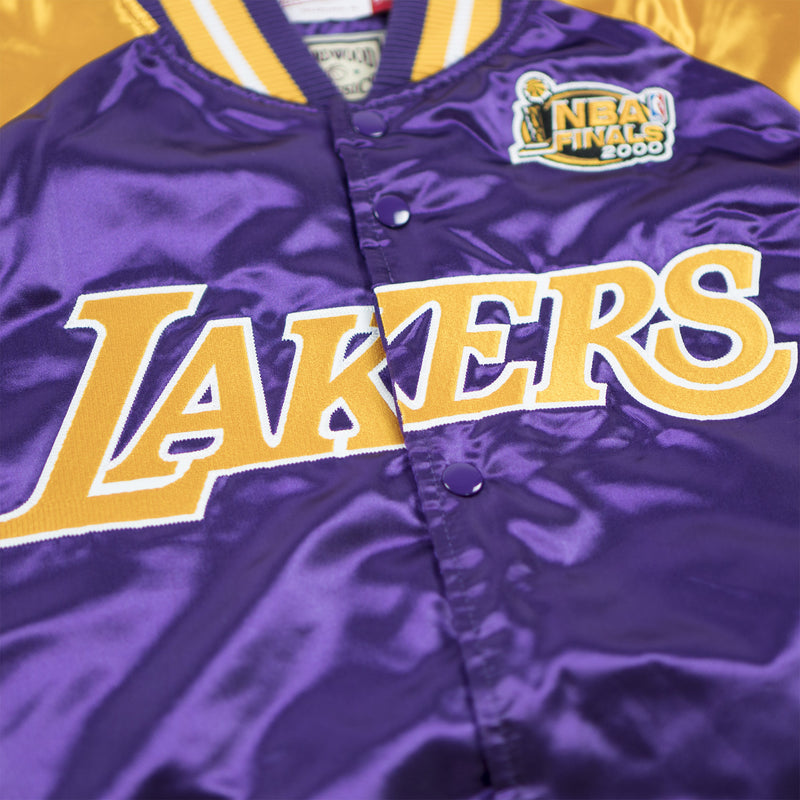 Mitchell & Ness Los Angeles Lakers Satin Baseball Jacket Purple Artwork